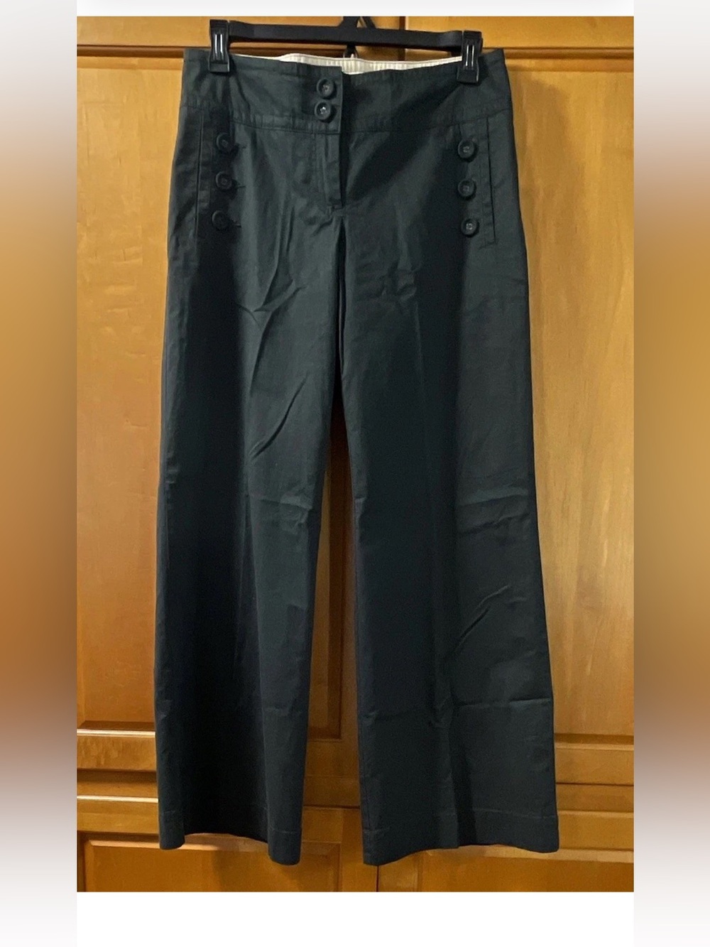 Vintage Anthropologie Cidra Military Green Wide-Leg Sailor Pants Size 12 Boho